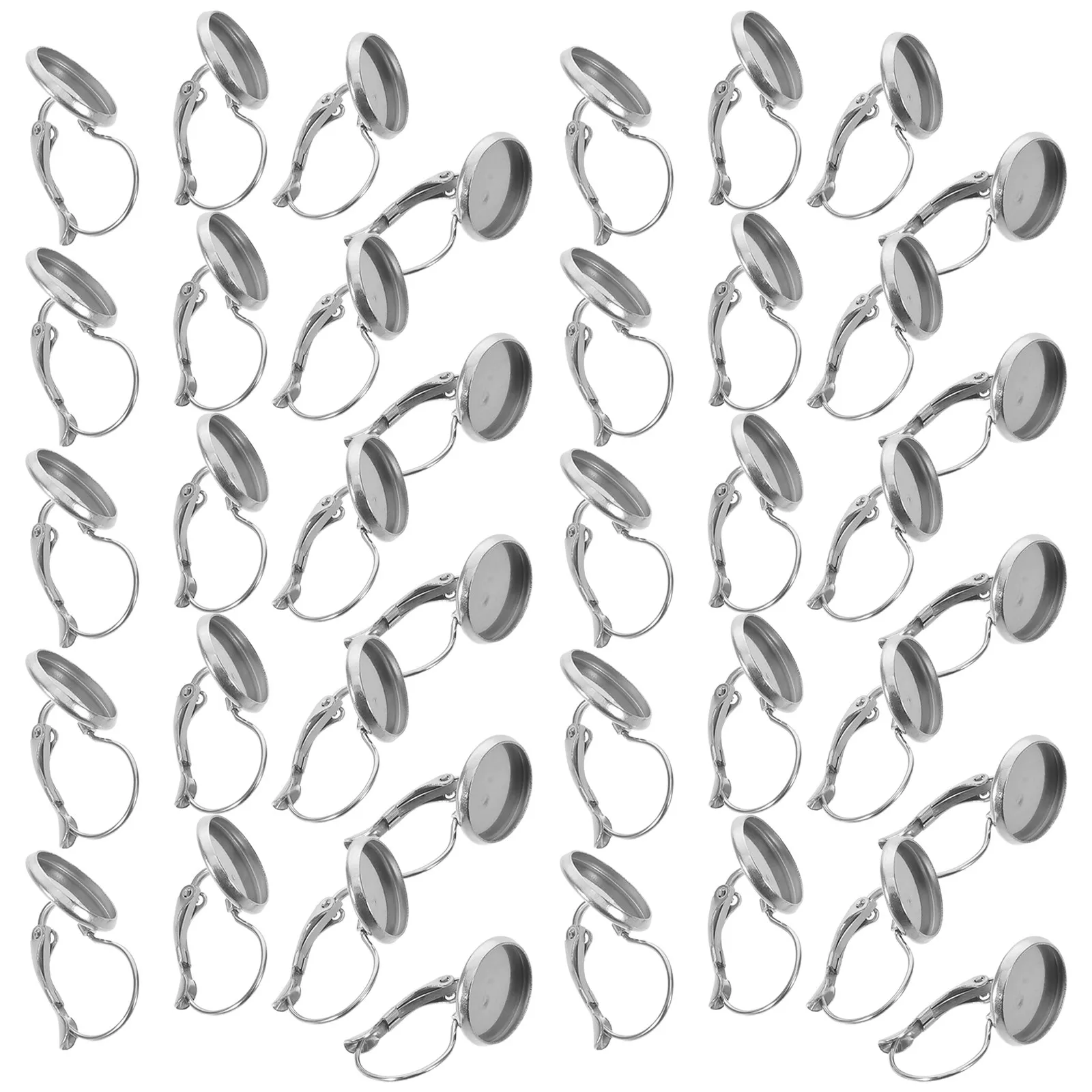 100 Pcs Stainless Steel Gemstone Earrings Bezel Setting Blanks Charms for Jewelry Making