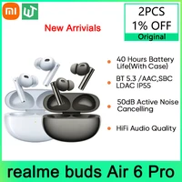 Versión Global realme Buds Air 6 Pro auricular inalámbrico verdadero 50dB reducción de ruido de aguas profundas 2,0 LDAC IP55 auriculares Bluetooth 5,3