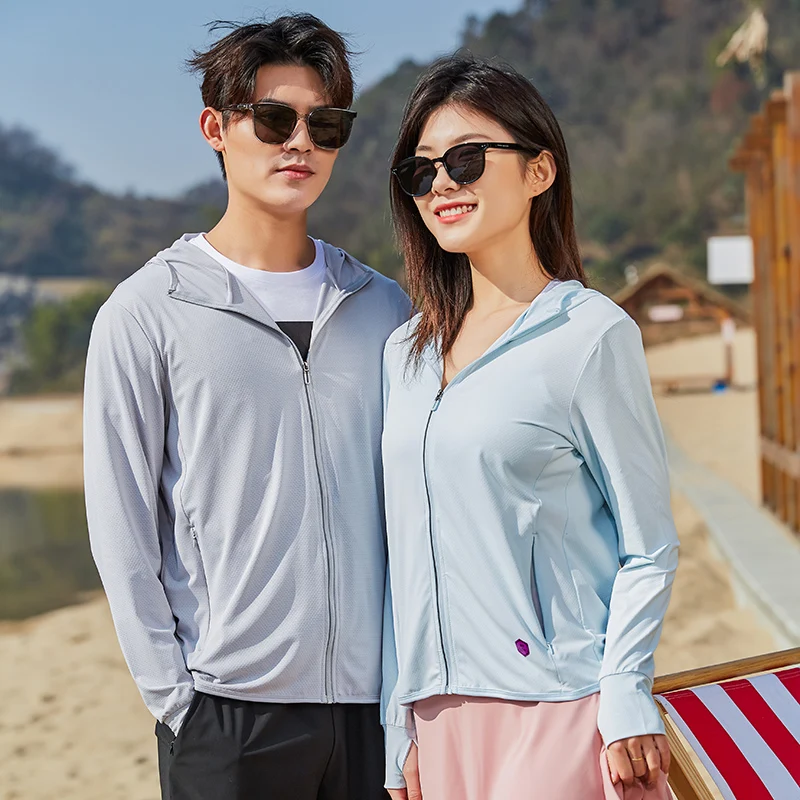 2024 New Summer Sunscreen Clothing Leisure Outdoor Bicycle Sports Hooded Coat Solid Color Breathable Camping windbreaker