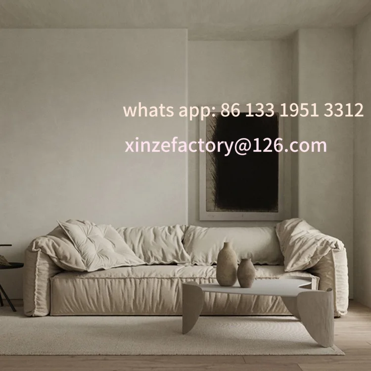 

Customizable elephant ear sofa matte leather sofa size apartment living room straight row fabric sofa customization