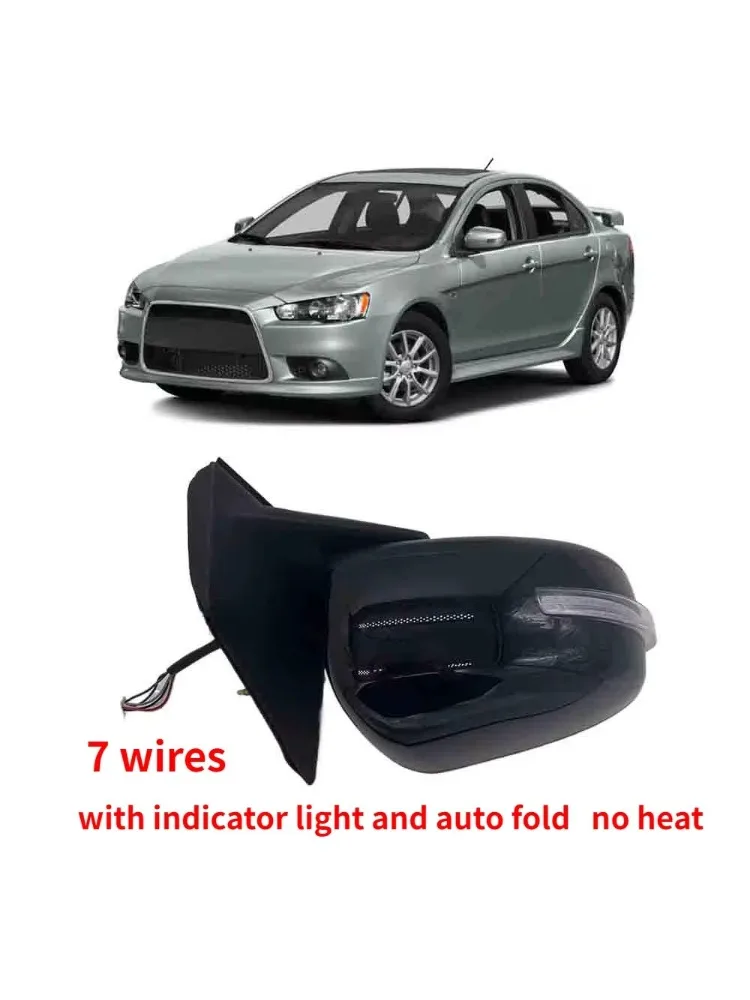 1 Pcs No Painting 7 Wires LHD Auto Fold Side Mirror for Lancer CX CY CZ 7632A204 with Led Turning Lamp No Heat for Fortis