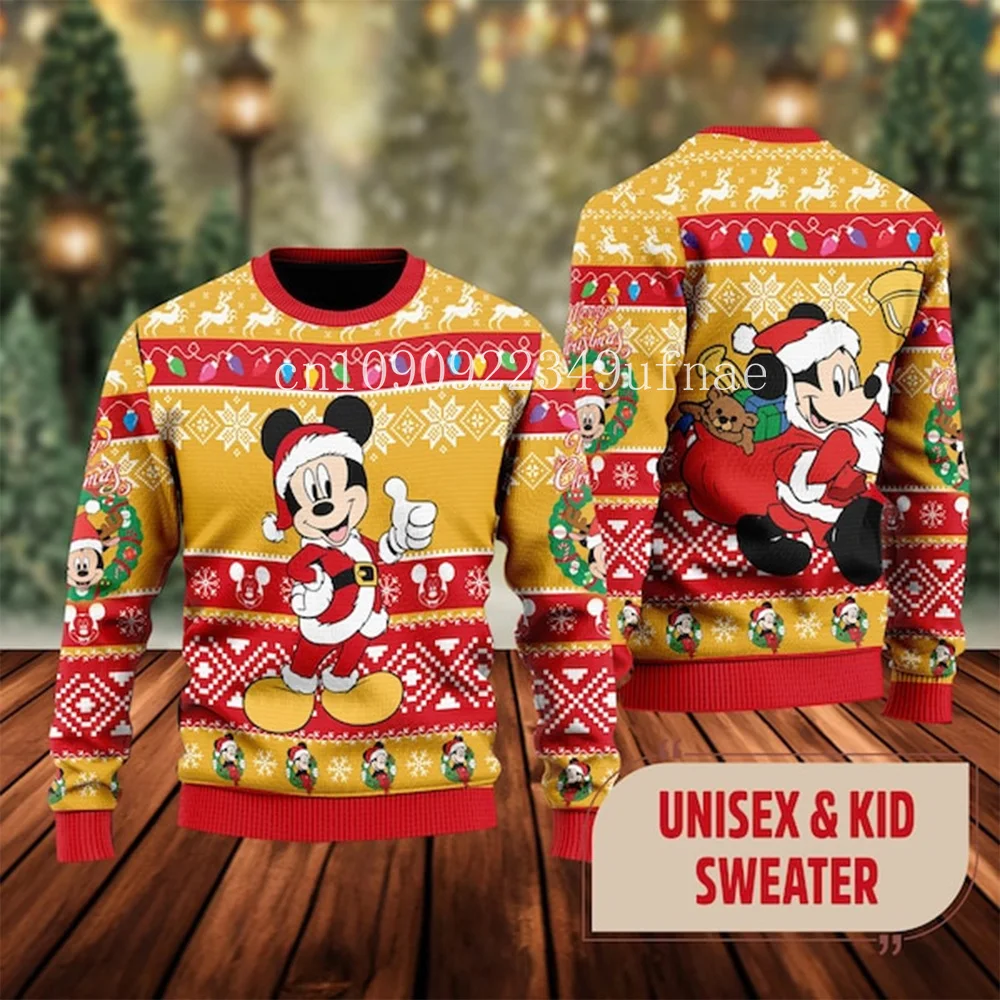 Minnie Mouse Cartoon Lovers Ugly Christmas Sweater Mouse Women Christmas Sweatshirt Minnie Boys Girls Children Christmas Gift