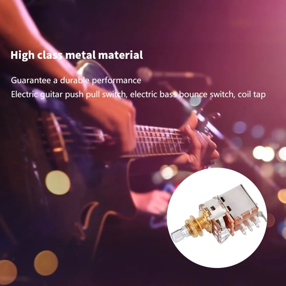 2pcs A500K Value Guitar Potentiometer​ ​18mm Shaft Length ​Push-Pull Function​ ​Tone Potentiometer​ ​Audio Taper​