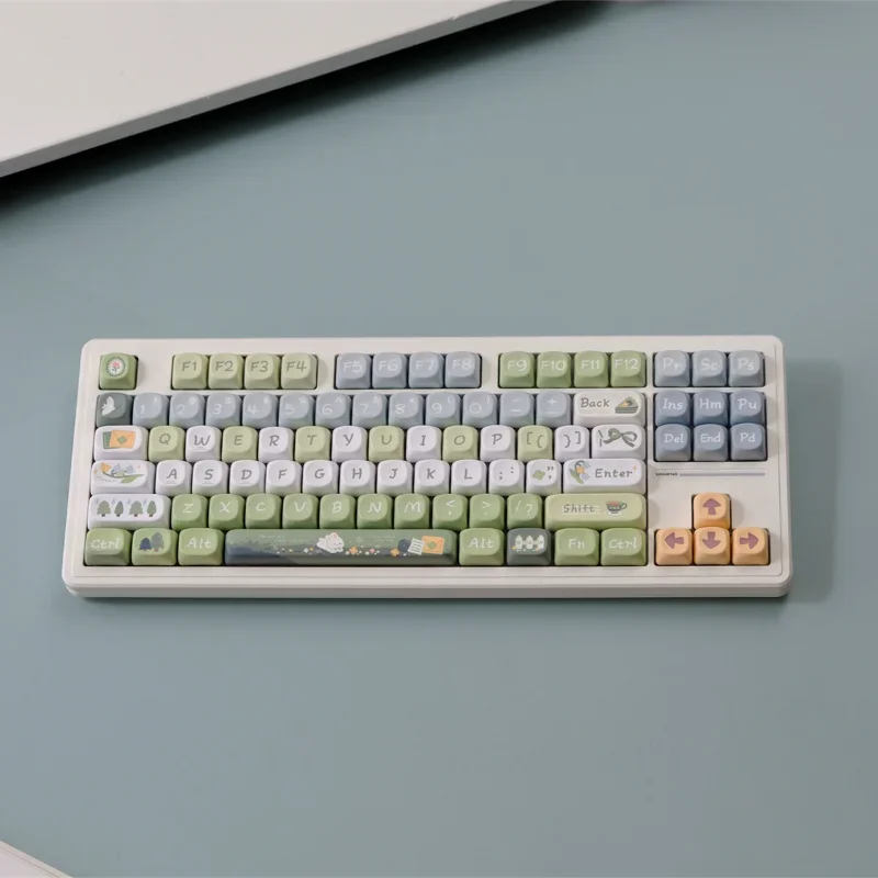 132 Keys Spring Letter Keycaps XOA MOA Profile PBT Keycap Dye Sub Key Caps For 61 68 75 84 87 96 98 104 108