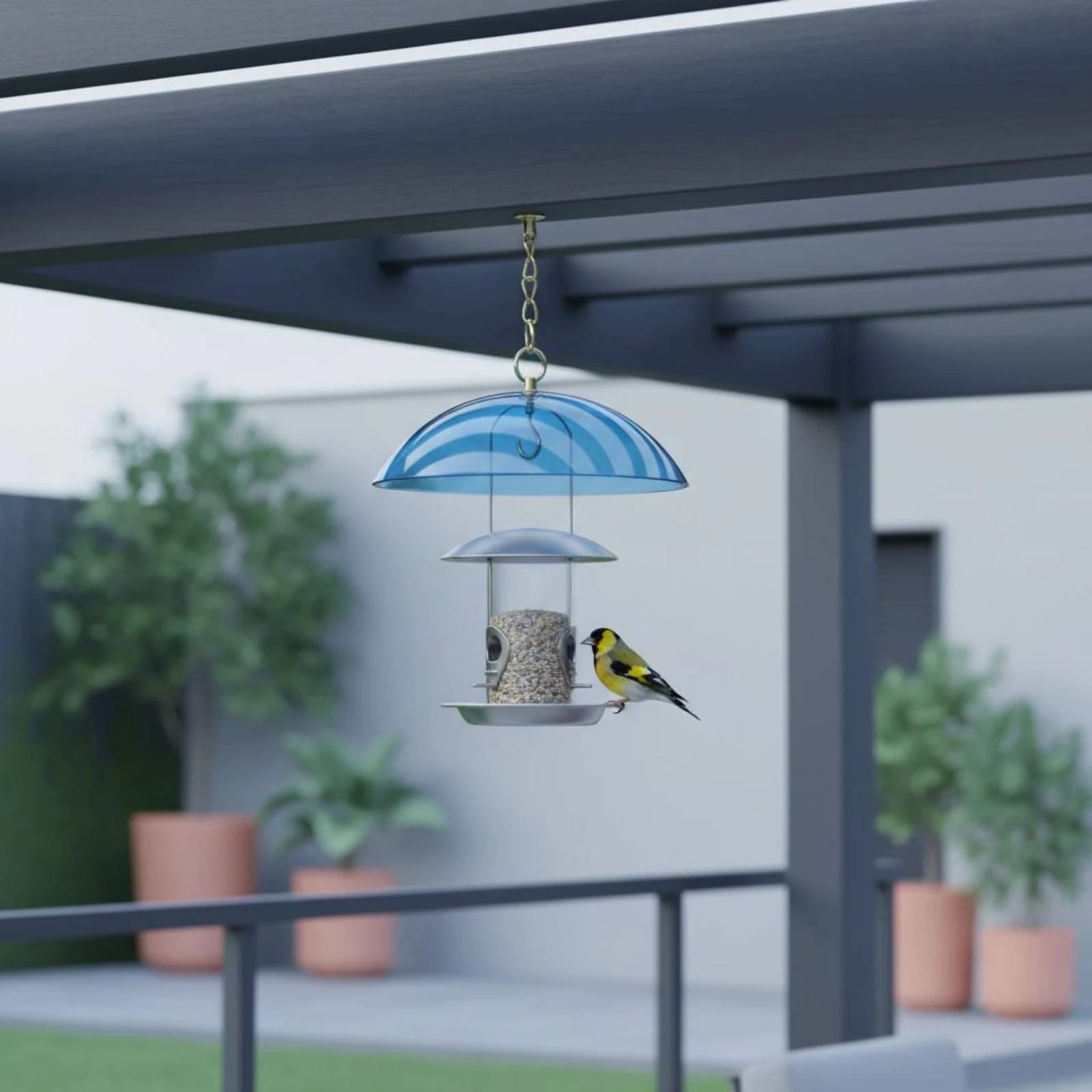 

Bird Feeder Dome Plastic Dome Bird Feeder Cover Squirrel Guard Cover Metal Loop and Hook for Outdoor