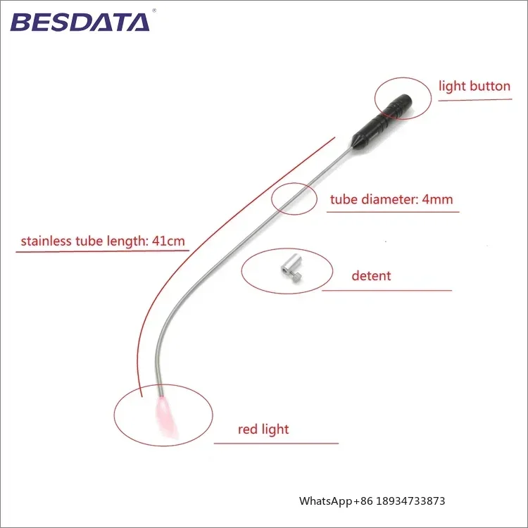 Besdata BD-LS ENT endotracheal laryngoscope intubation red light stylet intubation bougie