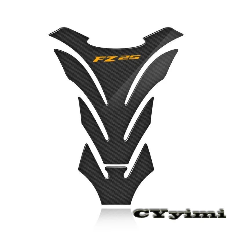 3D Carbon Fiber Motorcycle Fuel Tank Pad Cover Protector Decal Stickers For  FZ25 FZ 25