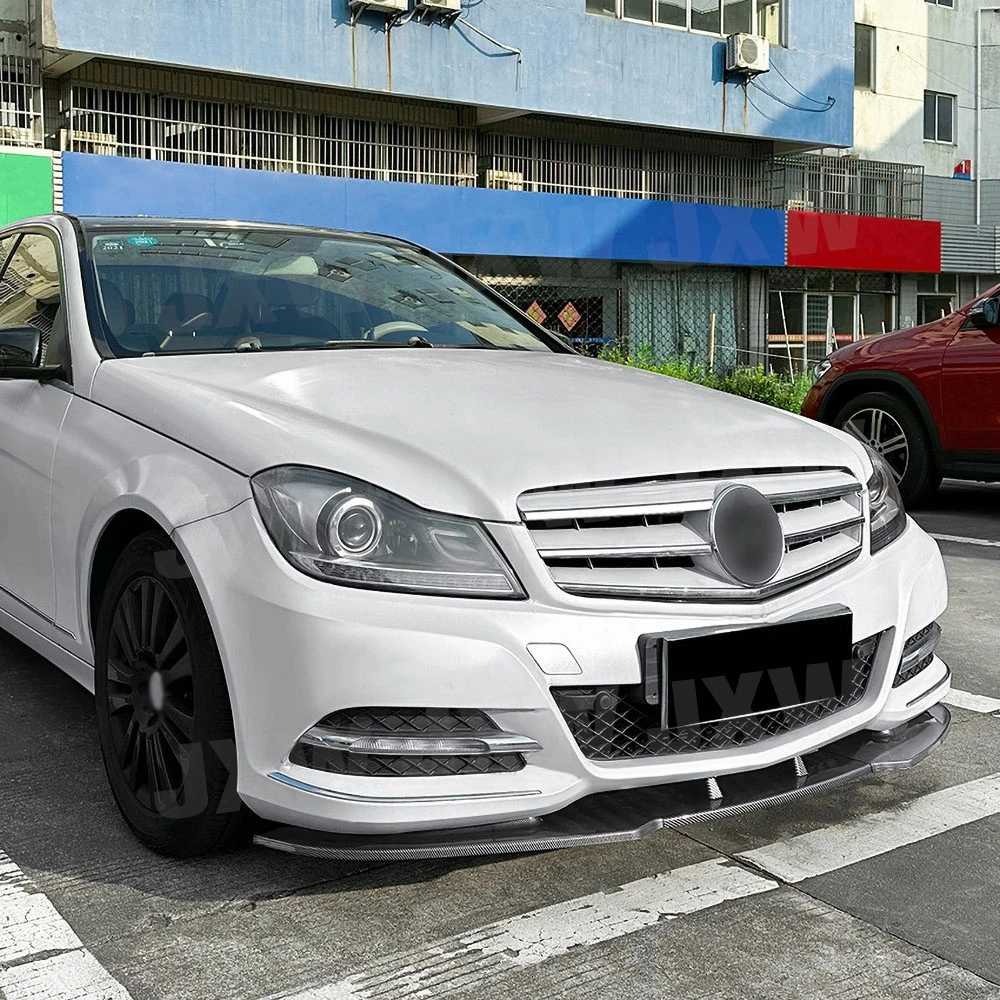 

ABS Three-section Front Bumper Lip Spoiler Body Kits for Mercedes Benz C Class W204 Standard 2011-2014 Bumper Guard Extension