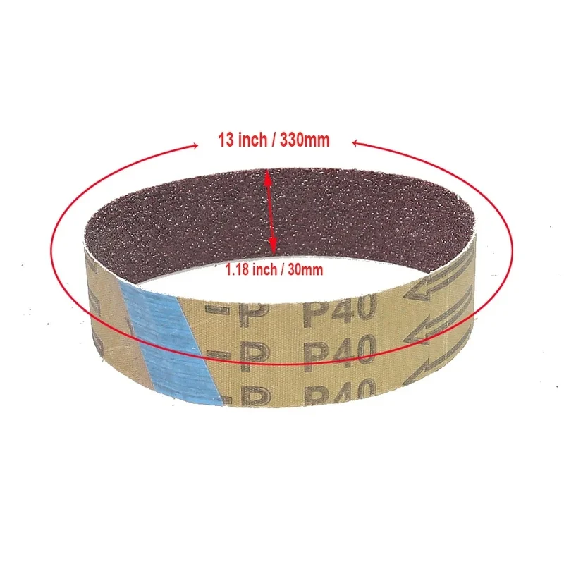 10 pcs 330x30mm A/O Abrasive Sanding Belts 1.18x13 inch for Portable Air Belt Sander