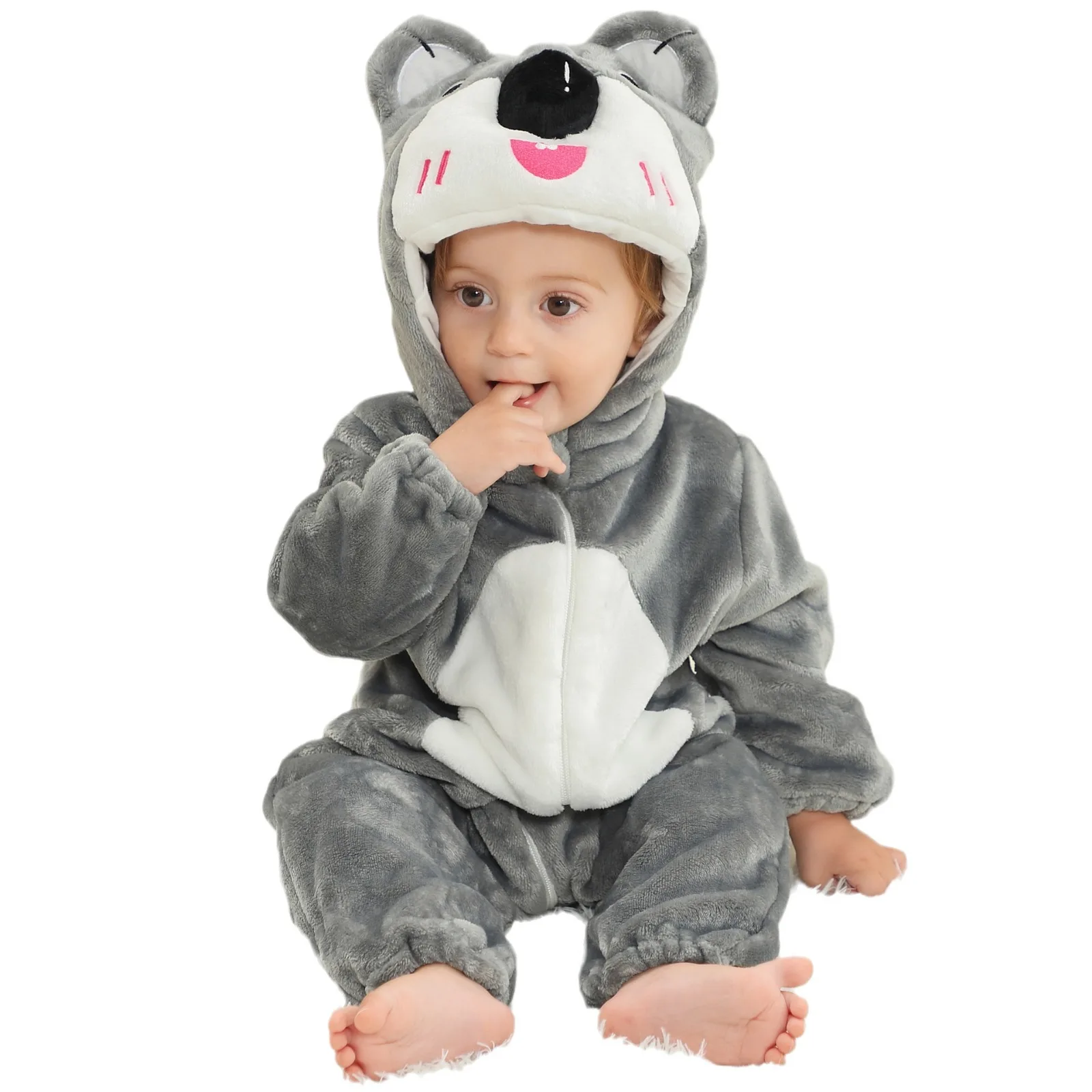 Romper Bayi Kartun Hewan Jumpsuit 2025 Musim Gugur Mode Flanel Pakaian Bayi Perempuan Baru Lahir Kartun