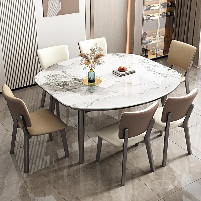 

Customizable rock slab dining table and chair combination