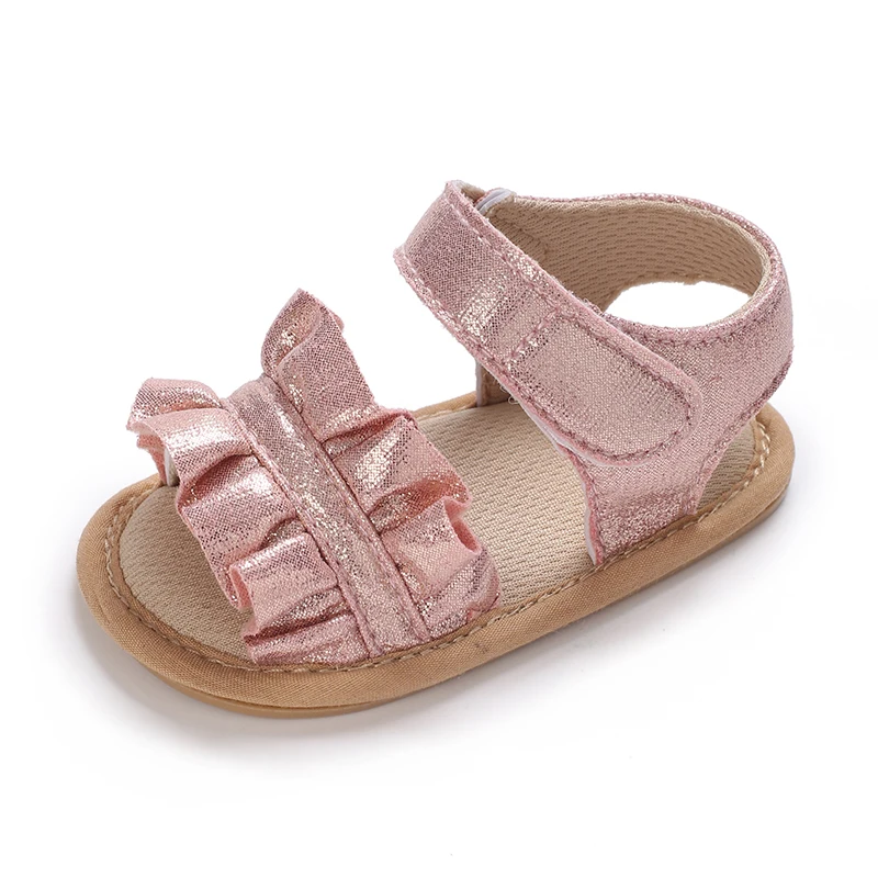 Fashion 0-18M Newborn Baby Girl Sandals Cute Summer Rubber Sole Princess Shoes Baby Anti slip First Step Walking Shoes