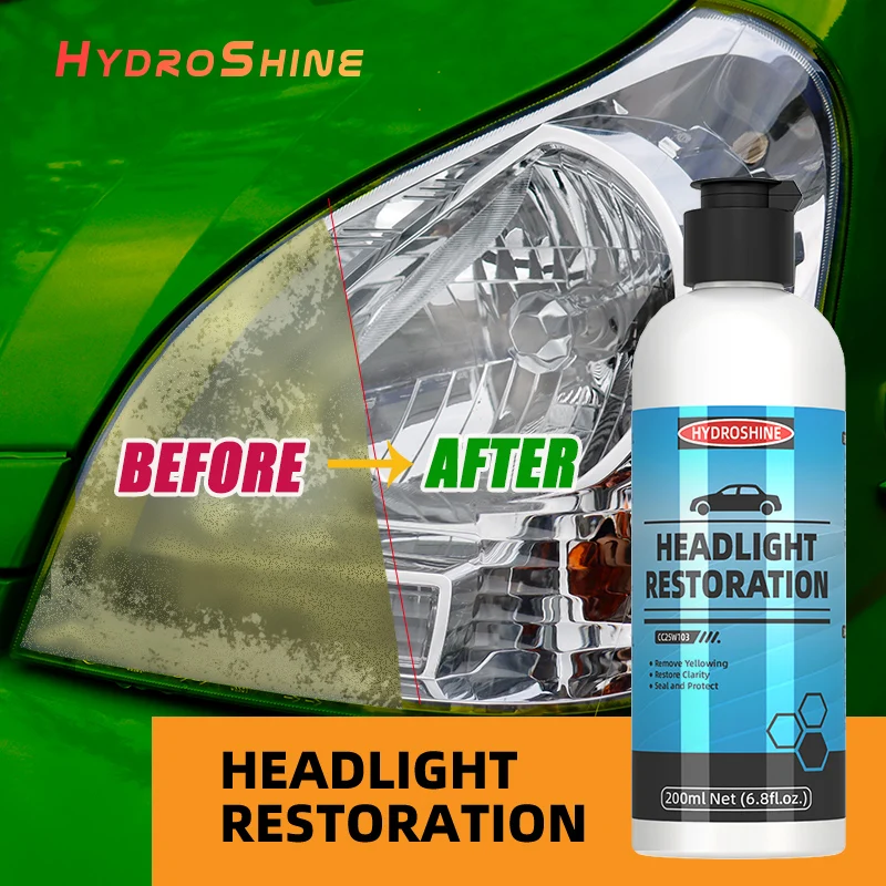 Hydroshine Ripristino fari Lucidatore per luci per auto Pasta detergente Cura della vernice per auto Pasta detergente Rimuovi l'ossidazione Liquido lucidante