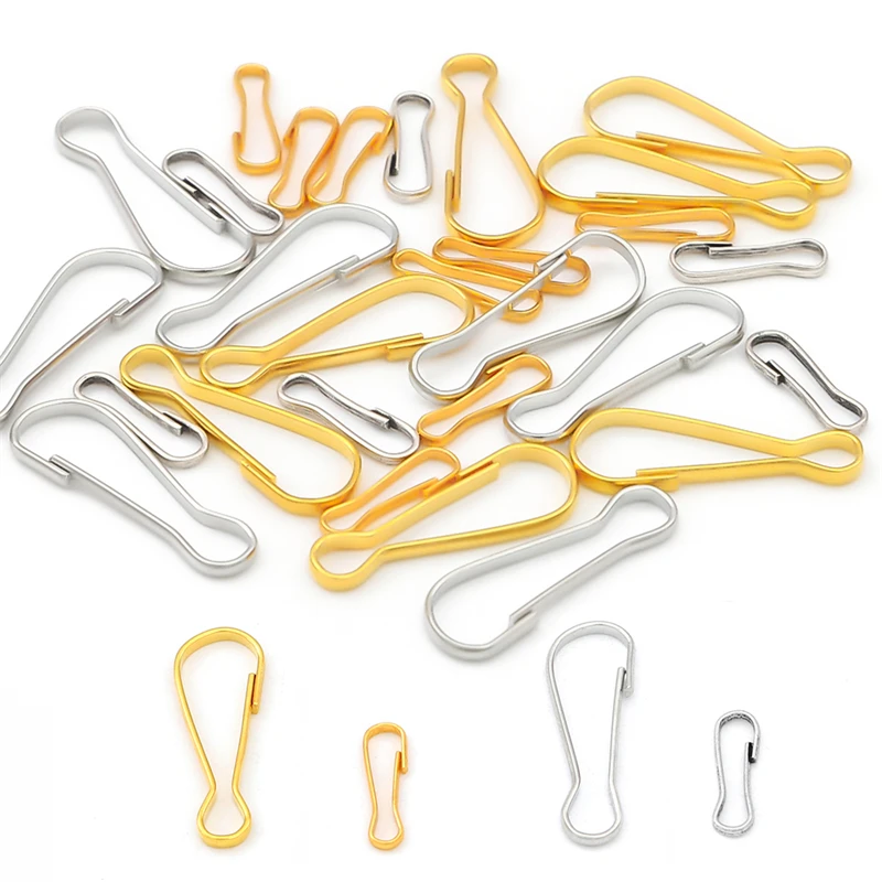 50/100Pcs Lanyard Snap Clip Hooks Metal Spring Gourd Purse Buckle Connector For DIY Keychain Zipper Pull ID Card Findings