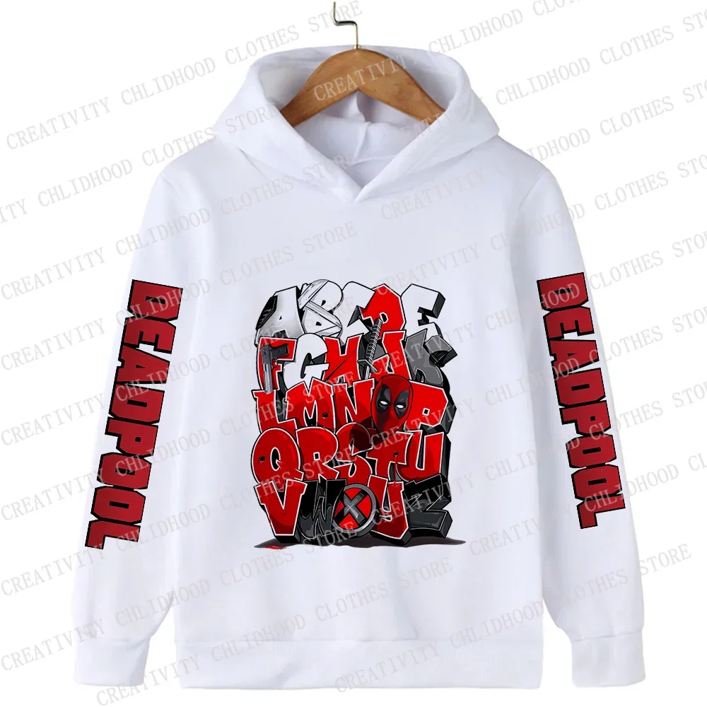 New Deadpool Children Hoodies Girl Boy Kids Pullover Autumn Winter Fashion Clothing Cartoons Casual Clothes Kid Tops Sweatshirts