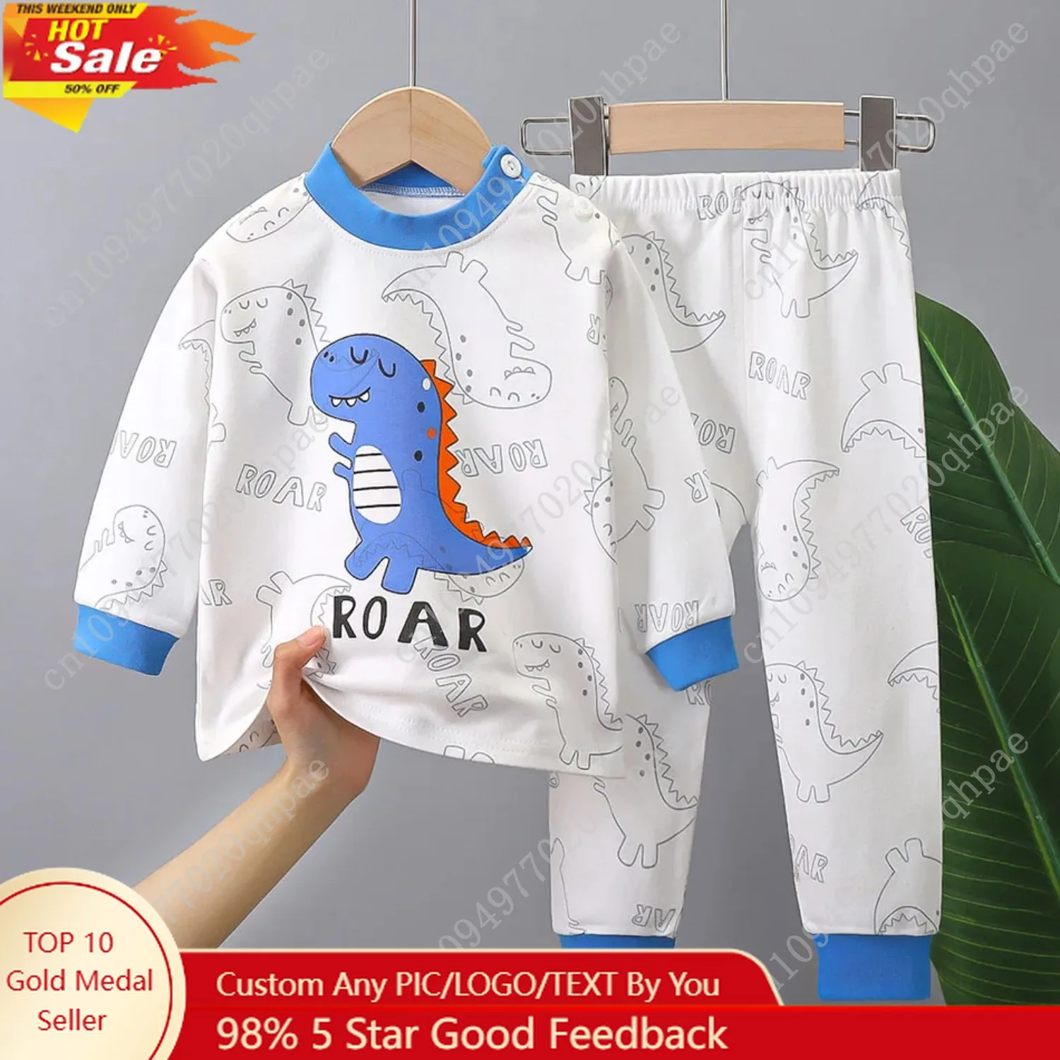 

Cotton Children Pajamas Sets Unisex Soft Comfort Warm Cute Cartoon Printed Suitable Boys Girls Perfect for Autumn Winter Warmth