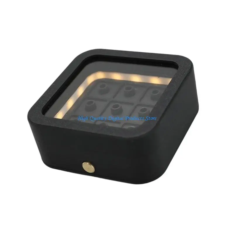 U2JE Lighted Keycap Display Case, 3 x 3 Layout Keycap Storage Box with Viewing Lid and Top for Keyboard Collectors