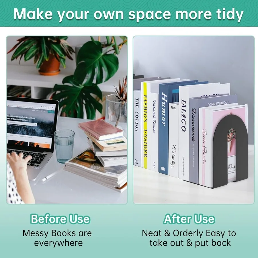 Heavy Duty 10 boekensteunen 1 paar zwarte boekensteunstopper voor zware boeken Ideaal voor kantoor- en thuisboekenplanken Perfect om vast te houden B