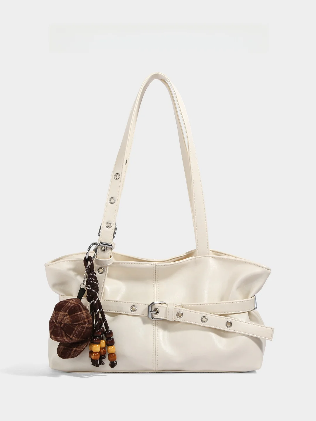 Charlkkeitty Luxury Shoulder Bag Women's  Trendy Handbag Square Shape PU Leather Spring 2026 Fashion Element Sewing Line