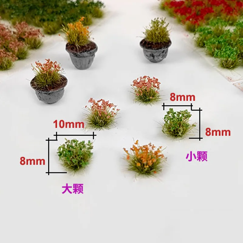 8MM Simulation Leaf Grass Tufts Miniature Grass Clusters for Diorama Sand Table Wargame Terrain Scene Micro Landscape Accessory