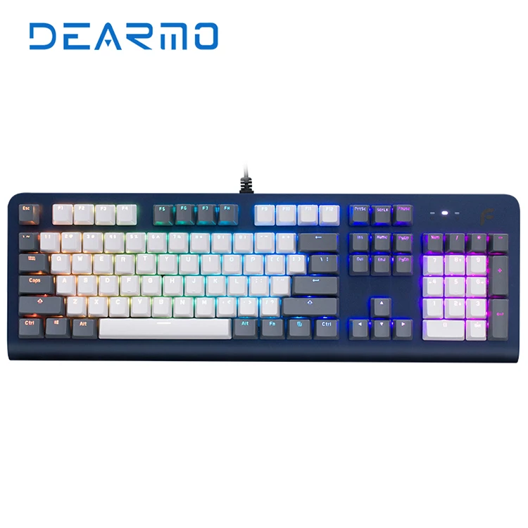 DEARMO-Teclado mecánico para juegos, suministros profesionales F31, Rgb, joyería azul