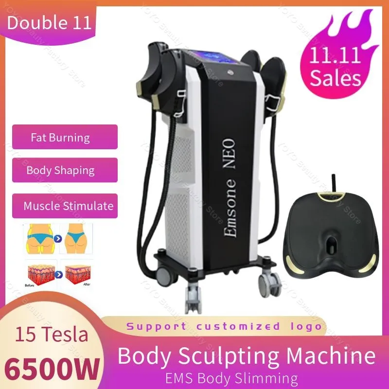 

2024 EMS Body Sculpting Machine Emsone NEO 15 Tesla 6500W 200HZ Hiemt RF muscle build Weight Loss body contouring machine