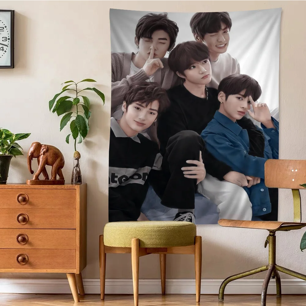 Kpop T-Tomorrow X T-Together TXT Anime Tapestry Hanging Tarot Hippie Rugs Dorm Hanging Sheets Colorful Tapestry  Art Decor