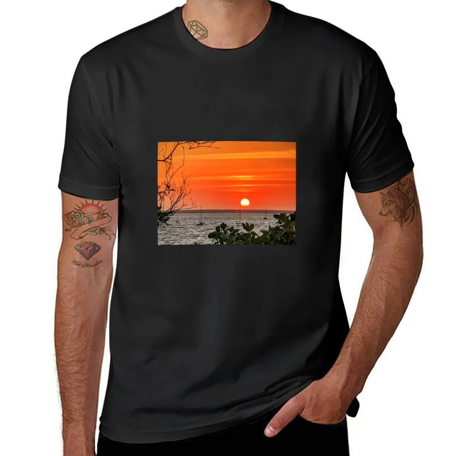 Fannie Bay Sunset T-Shirt korean fashion for a boy kawaii clothes mens t shirts pack