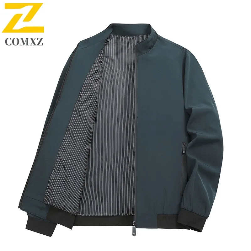 

COMXZ Stand Collar Fashion Versatile Jacket Men Outdoor Task Wind Resistant Coat Business Leisure Light Autumn Clothing