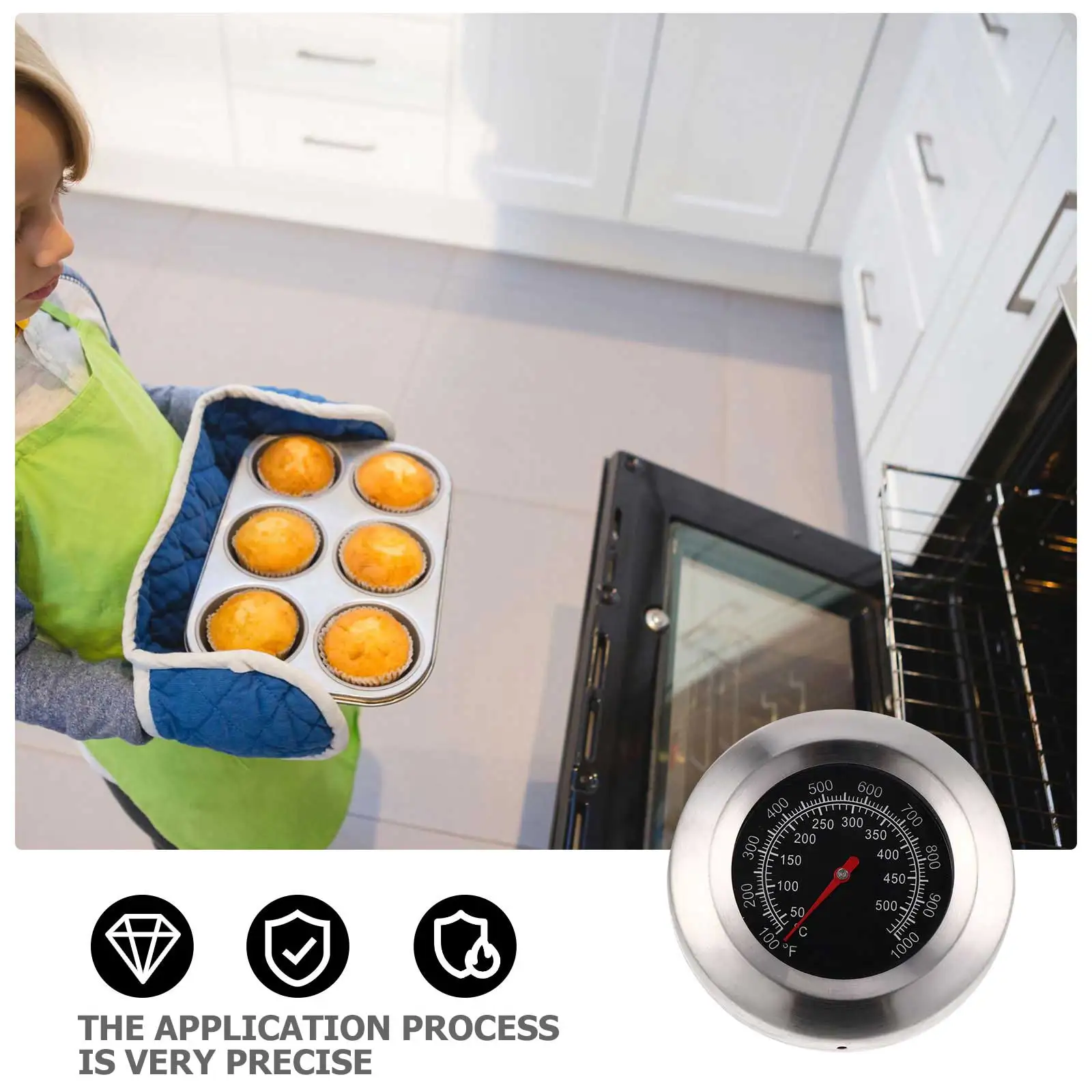 

Stainless Steel Thermometer 50℃ 500℃ Baking BBQ Temperature Measuring Tool Kitchen Oven Thermometer Gadget Home Supplies