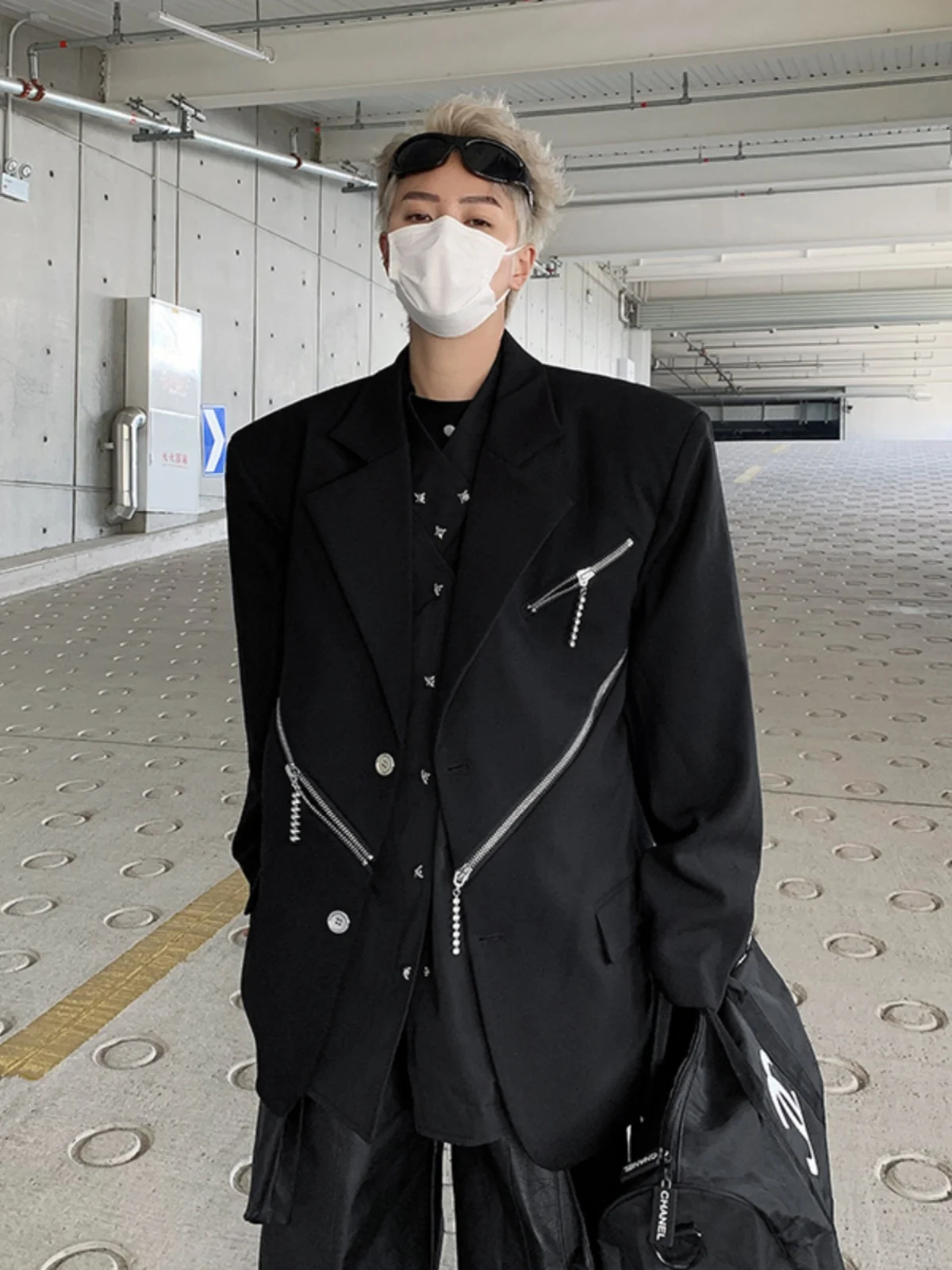 

Мужской пиджак с металлической молнией и наплечными вставками, премиум-класса, в стиле вестерн, повседневный, с длинными рукавами, стандартной длины