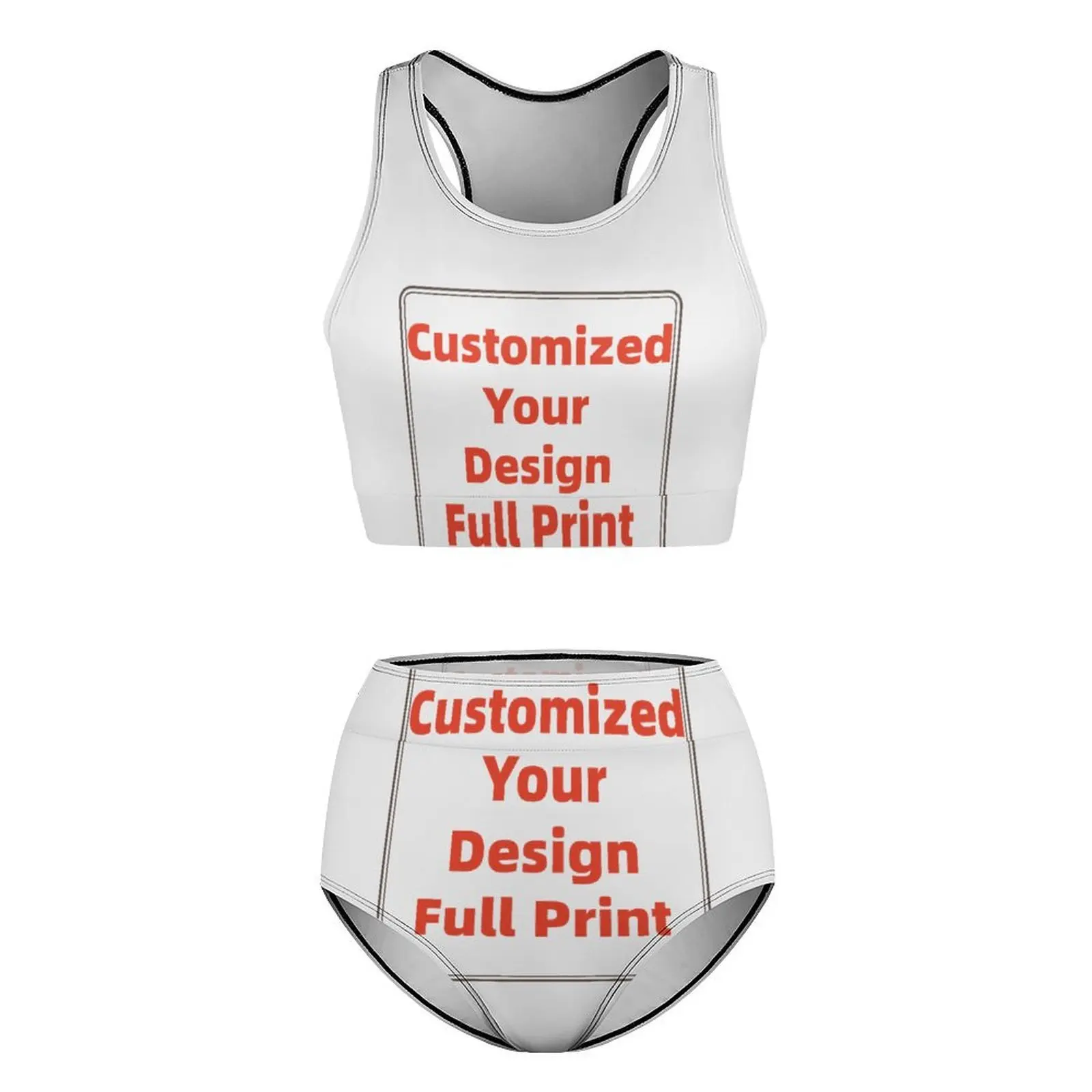 Personalized Women's High Waisted Bikini Sets Two Piece Swimsuit Sporty  Moderate Coverage Bathing Suits