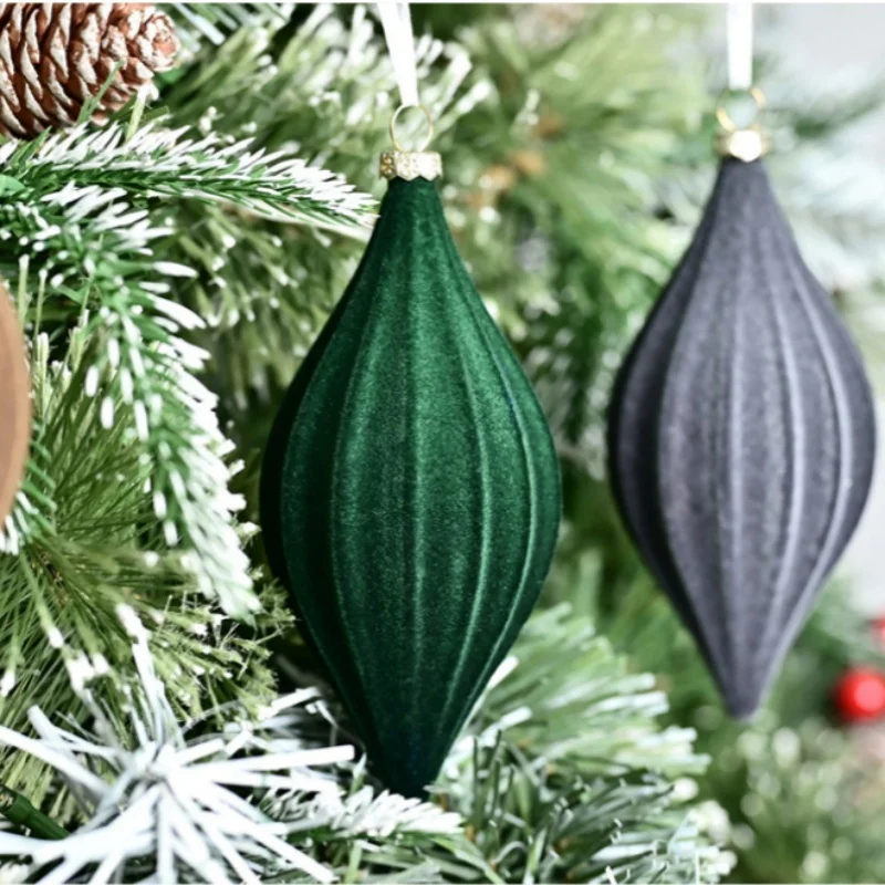 

2Pcs Velvet Ball Christmas Tree Ornament Plastic DIY Craft Painted Christmas Gifts Boxes Pendant New Year Pendant Christmas Gift