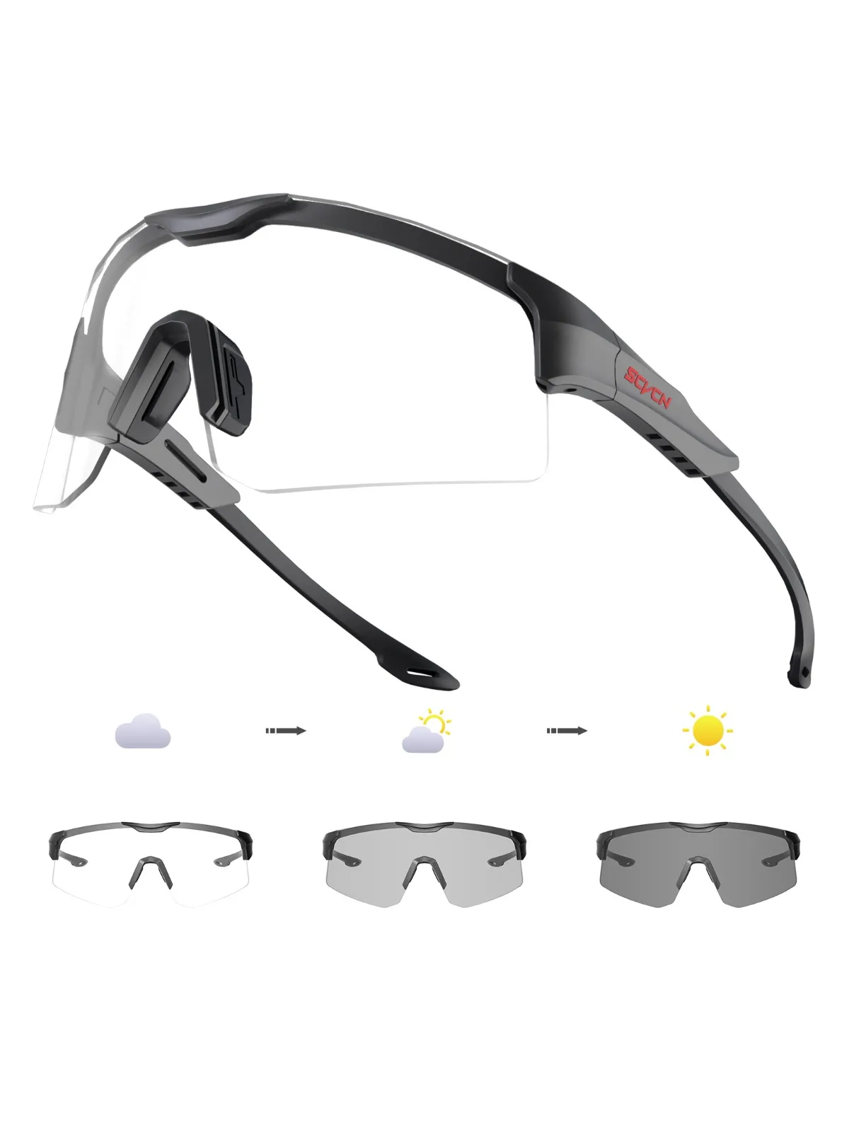 AliExpress SCVCN Photochromic Cycling Glasses Bike Sunglasses UV400 Bicycle Eyewear Goggles Sports Outdoor Running MTB Sunglasses Eyepieces