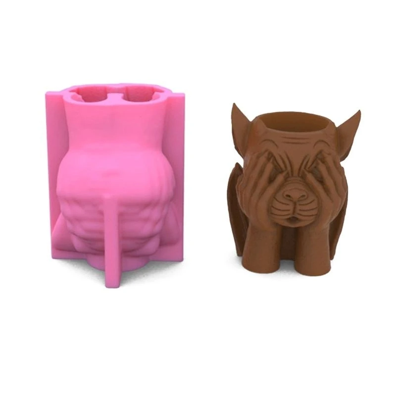 Devil Pen Holder Gypsum Flower Pot Silicone Mold Epoxy Resin Casting Mold Vase Cement Mold Plant Holder Mold