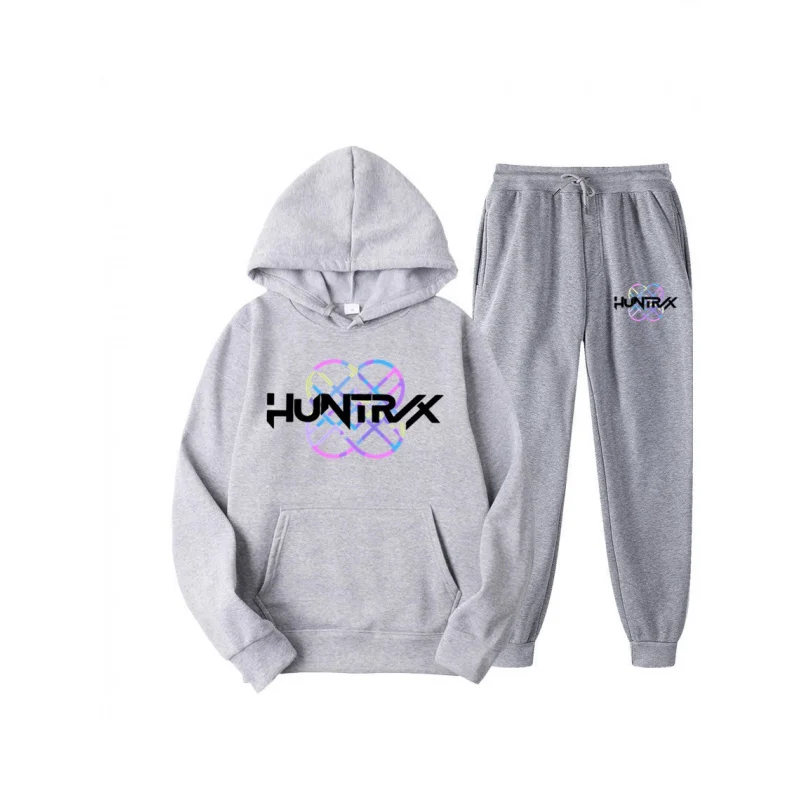 2025NewKPop Demon HuntersHunter x Hunter Conjunto de moletom unissex estampado estilo europeu e americano