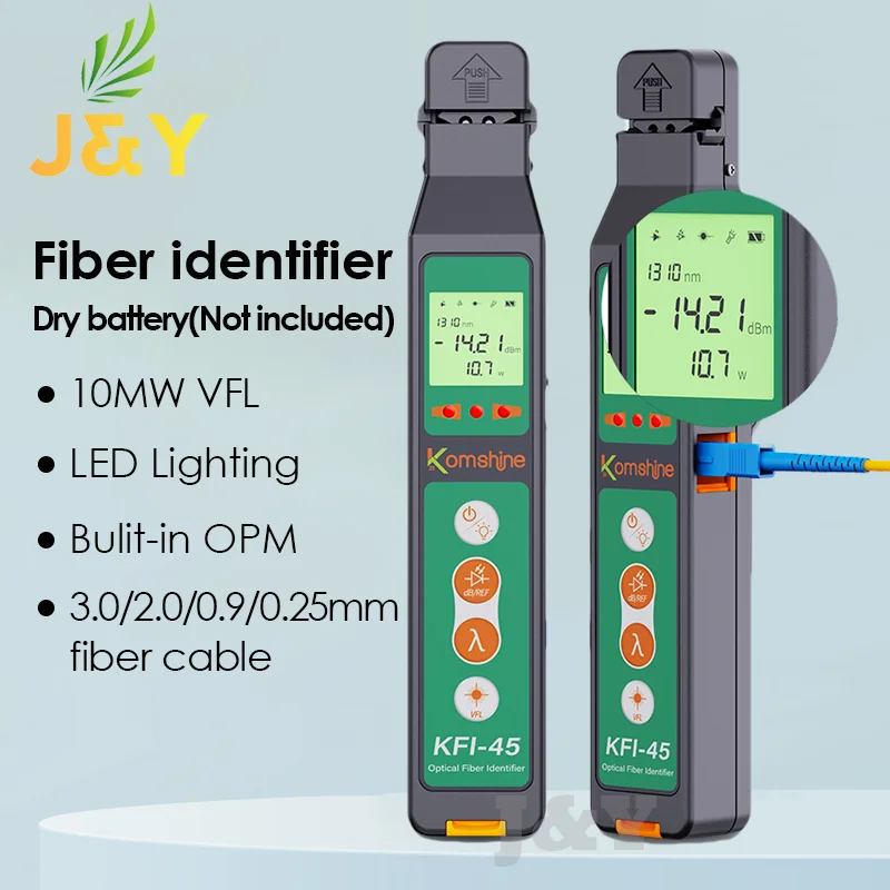 2023 New Design Fiber Optic Trafic Identifier Komshine KFI-45/40V With 10MW VFL, Power Meter Function + LED Light