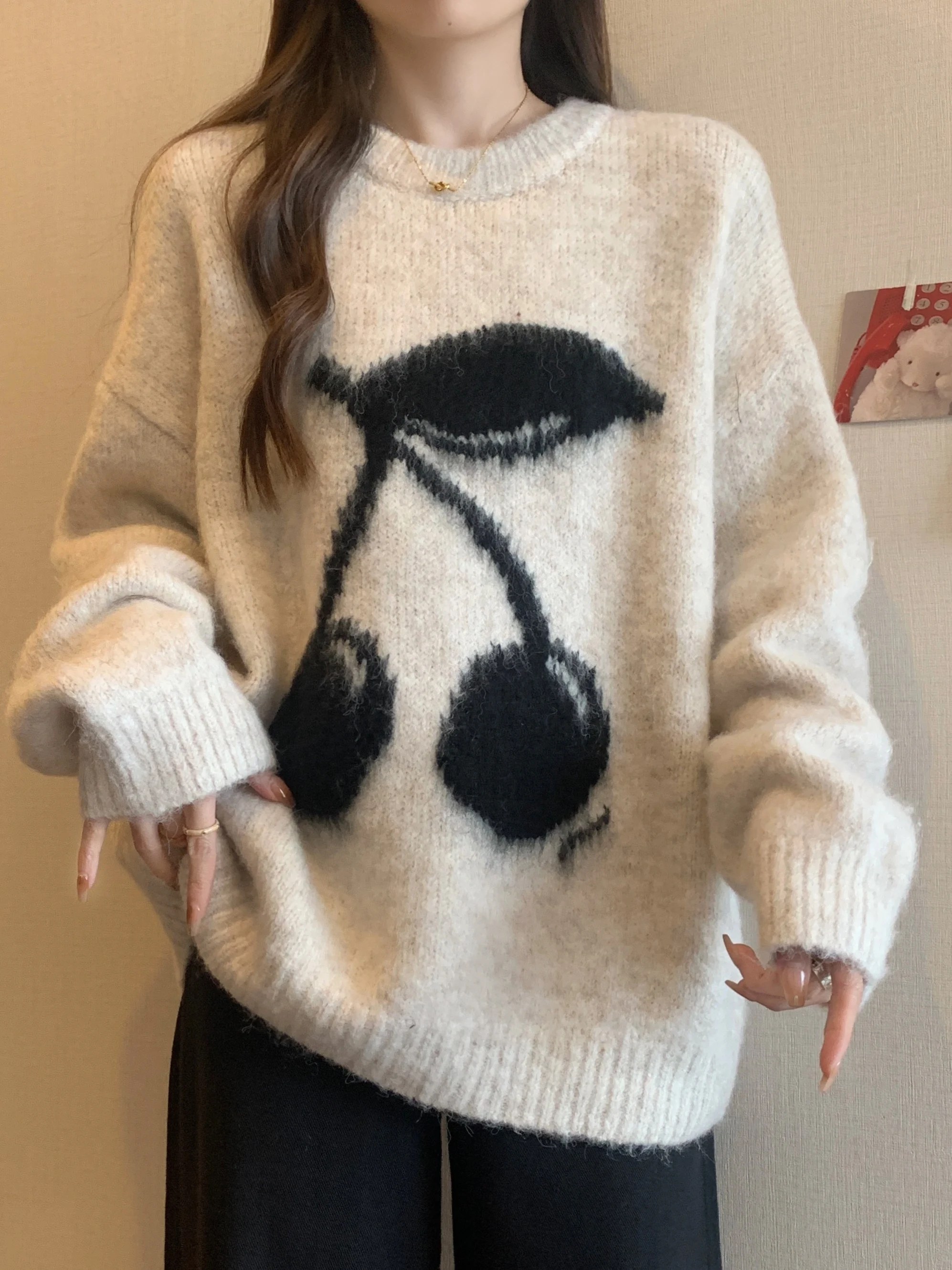 

Женский свитер большого размера из мягкой толстой вязки, свободного кроя, утепленный, осенне-зимний, модный, удобный, дышащий, повседневный топ