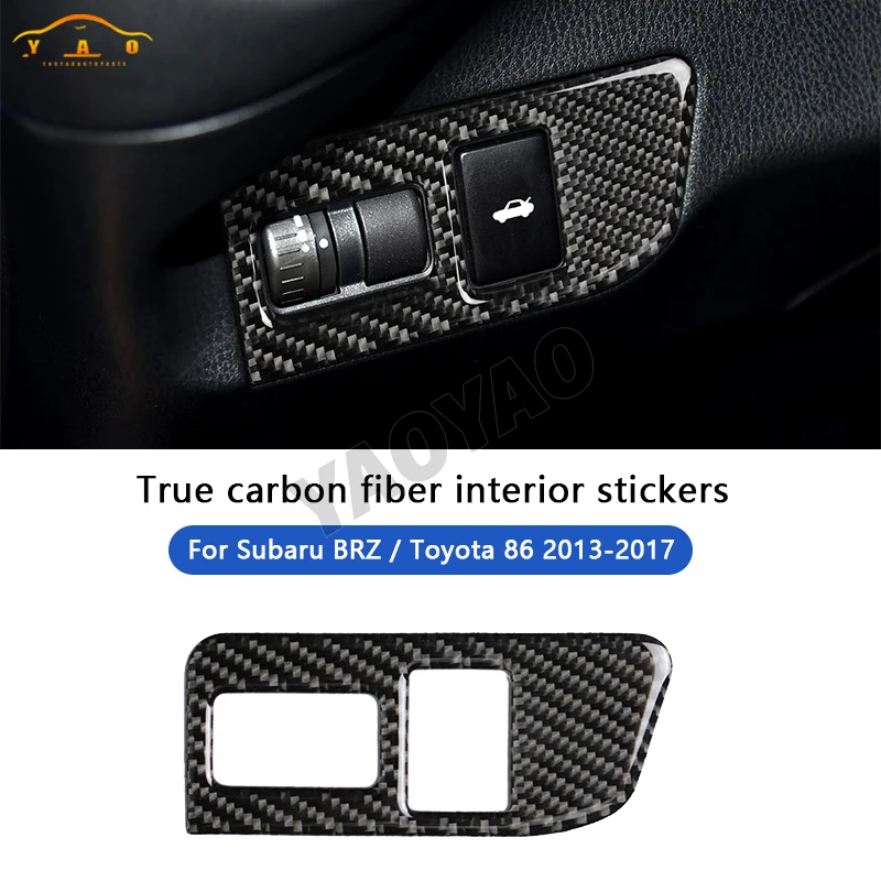

Carbon Fiber Car Trunk Button Sticker For Subaru BRZ Toyota 86 2013-2017 Car Interior Accessories
