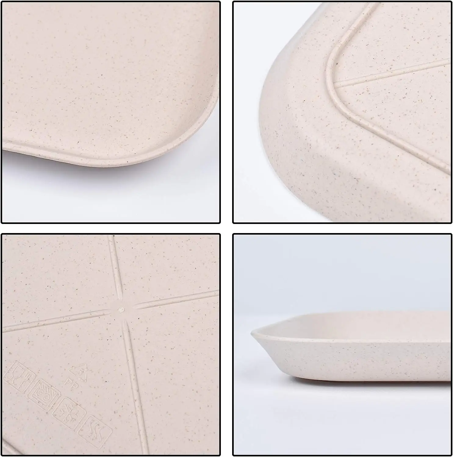1/4/6PCS Square Plastic Snack Plate Set Multipurpose Food Dish for Appetizers Fruit and Desserts Dishwasher Safe for Home Use