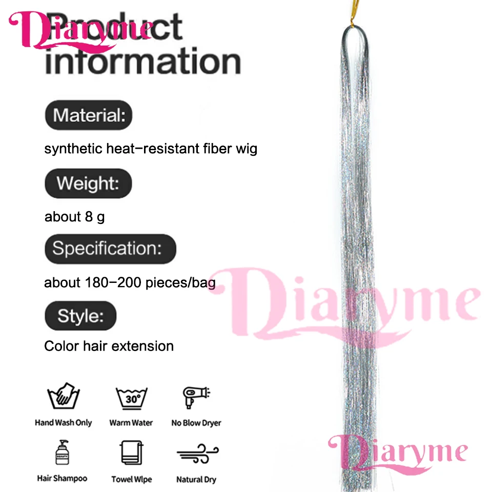 120 سنتيمتر قوس قزح الملونة لامعة الحرير إكسسوارات الشعر المرأة مضفر اكسسوارات وصلات شعر شرائط الترتر الزخرفية #6