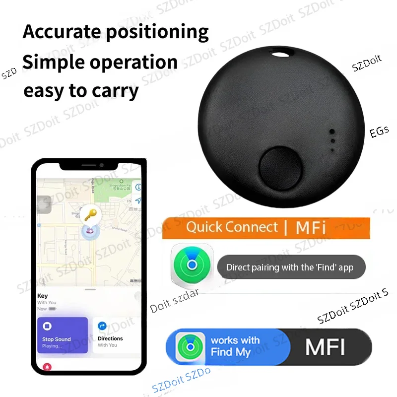 Work with Apple Find My APP Smart Bluetooth GPS Tracker ITag Anti Lost Reminder Device MFI Rated Locator Car Key Pet Kids Finder