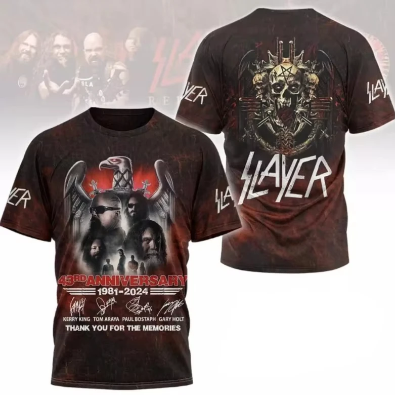 2025 neue Mode Rock Band Slayer 3d Druck T-shirt Für Männer Frauen Mode Kurzarm Hip Hop Punk T shirt kind Tops Tees Unisex