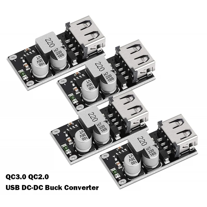 QC3.0 QC2.0 USB DC-DC Charging Lower Module 5 pcs 6-32V 9V 12V 24V Quick Charger 5V 12V Printed Circuit Board