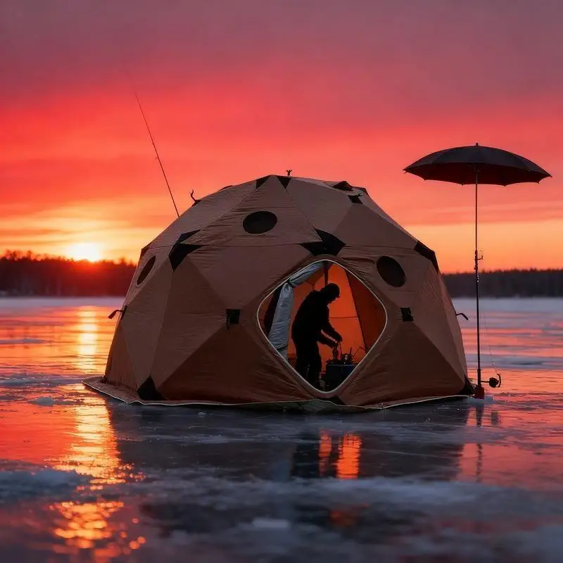 4M Ice Fishing Tent, Winter Octagon, Oxford Waterproof, Custom Color Size Logo, 2026 New Design