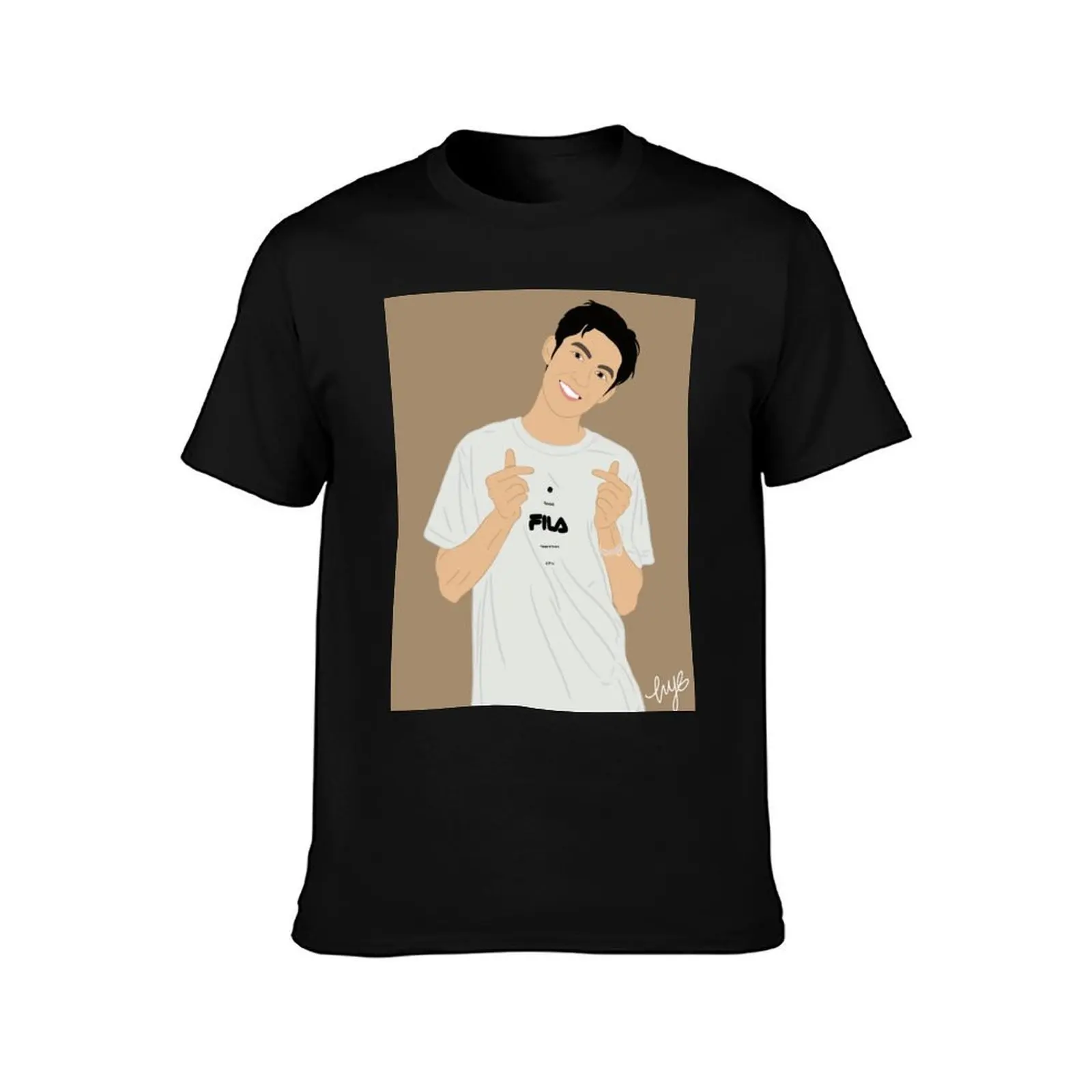 Dylan Wang- Hearts T-Shirt Plus Size Simple Casual Top T-Shirt