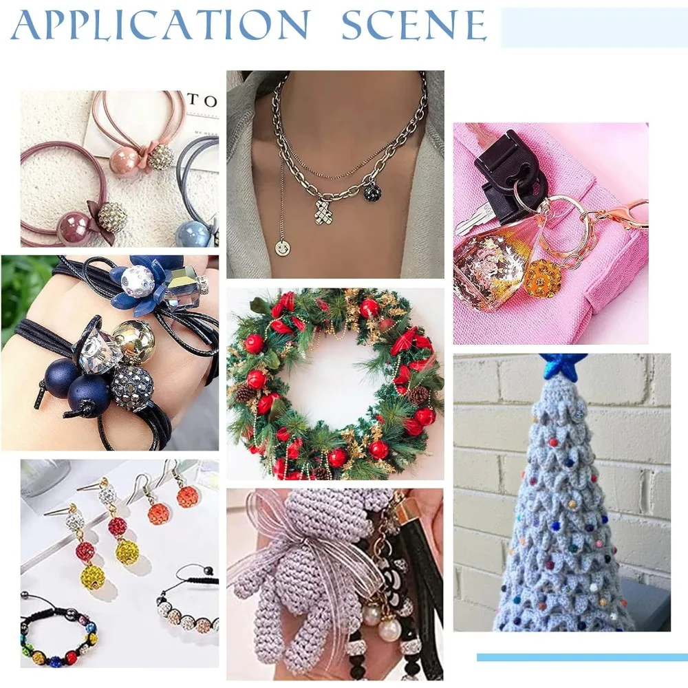 100 قطعة أحجار الراين الخرز مختلط اللون الخرز 10 مللي متر جولة تمهيد ديسكو الكرة حبة بوليمر كلاي حبة للصيف