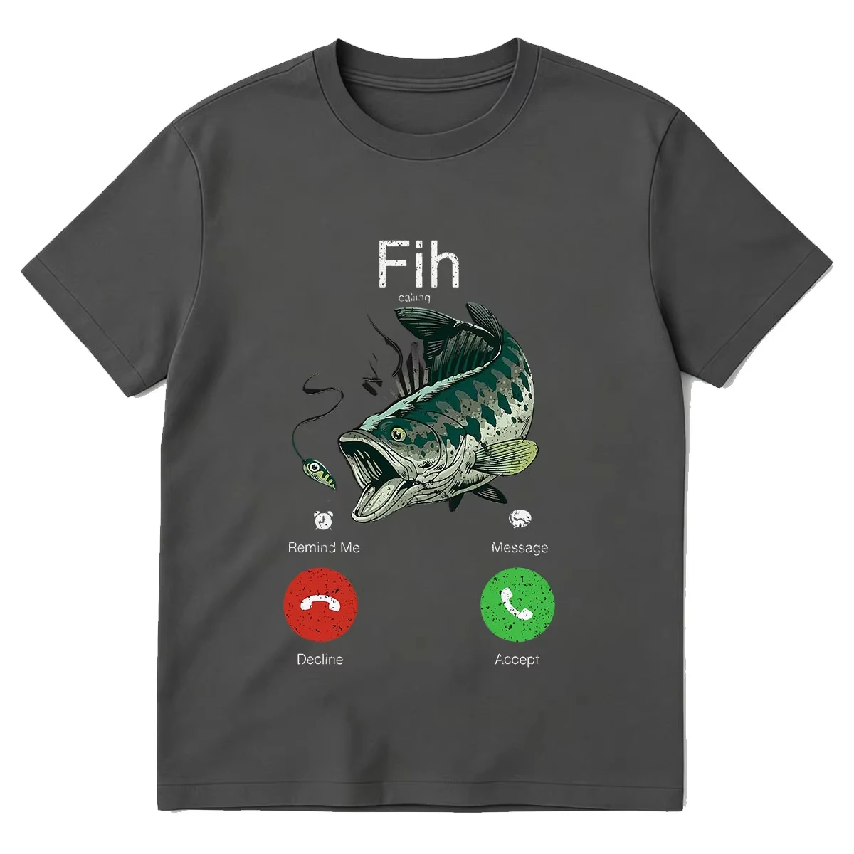 Fish Calling Graphic T-shirt Funny Phone Call Fishing Design with Call Buttons T-shirts Men Women Cotton Short Sleeve T Shirts