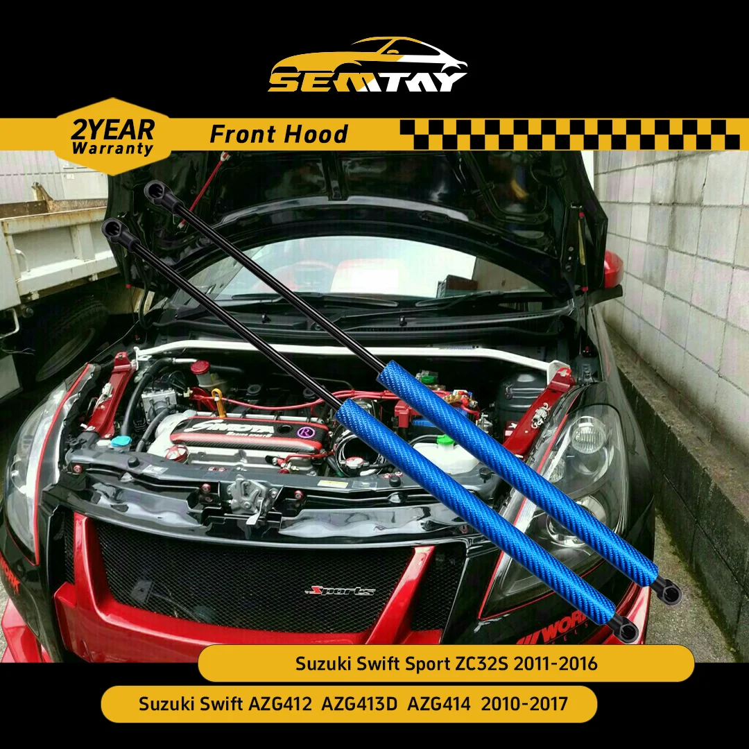 

Стойки капота SEMTAY, поддержка подъема капота, пружинный демпфер для Swift Sport ZC32S 2011-2016/Swift AZG412 AZG413D AZG414, автомобильный аксессуар