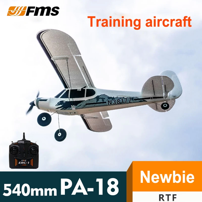 FMS Remote Control Model Plane Aircraft 540mm PA-18 Mini Trainer RTF Electric RC Airplane Fixed Wing Kids Outdoor Toys Gift